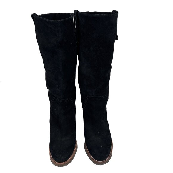 Ugg Josie Suede Leather Black Convertible Tall Heel Pull-On Boots Size 9 - Picture 7 of 8